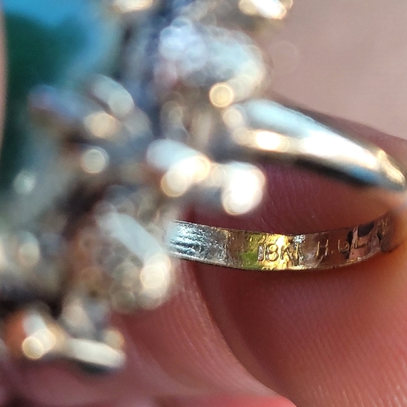 Antique Vintage Jade Cabochon 18K Yellow Gold Ring Size 6 18k HGE HMS - Picture 10 of 11